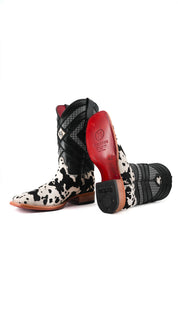 Prescott Cowhide Square Toe Cowboy Boot Size 8 Box RMF39