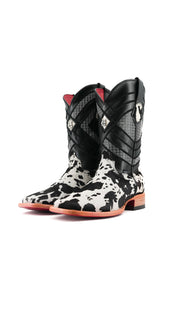 Prescott Cowhide Square Toe Cowboy Boot Size 8 Box RMF40