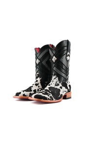 Prescott Cowhide Square Toe Cowboy Boot Size 8.5 Box RMF41