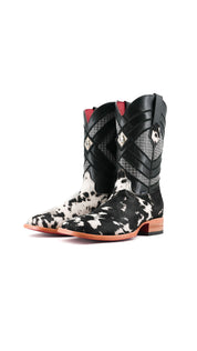 Prescott Cowhide Square Toe Cowboy Boot Size 8.5 Box RMF42