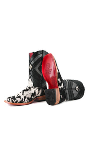 Prescott Cowhide Square Toe Cowboy Boot Size 8.5 Box RMF42