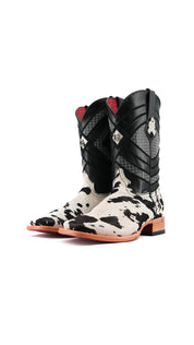 Prescott Cowhide Square Toe Cowboy Boot Size 9 Box RMF43