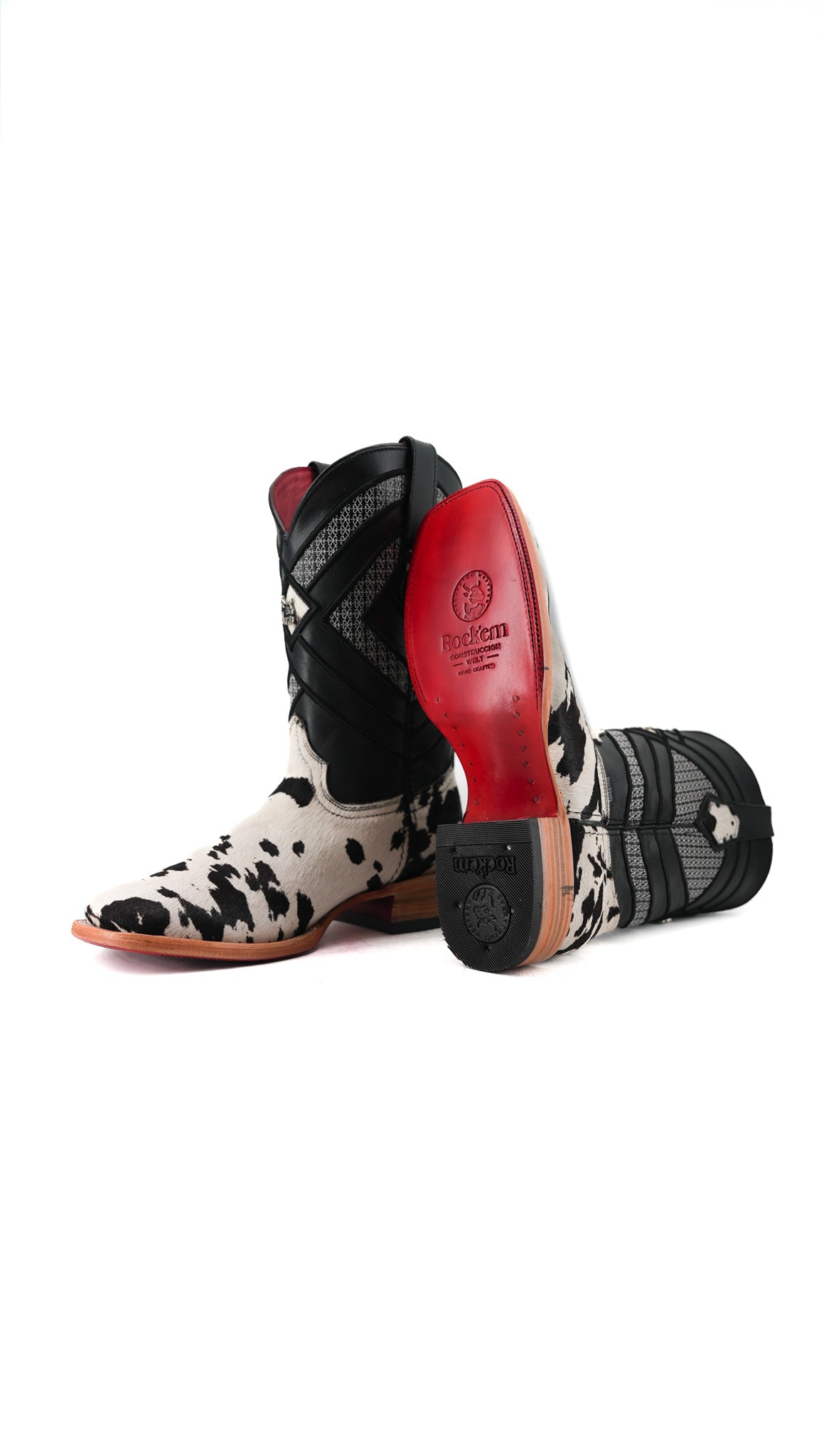 Prescott Cowhide Square Toe Cowboy Boot Size 9 Box RMF43