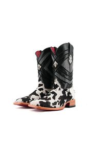 Prescott Cowhide Square Toe Cowboy Boot Size 9.5 Box RMF46