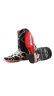 Prescott Cowhide Square Toe Cowboy Boot Size 10.5 Box RMF49