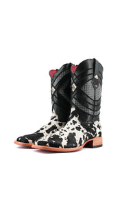 Prescott Cowhide Square Toe Cowboy Boot Size 10.5 Box RMF50