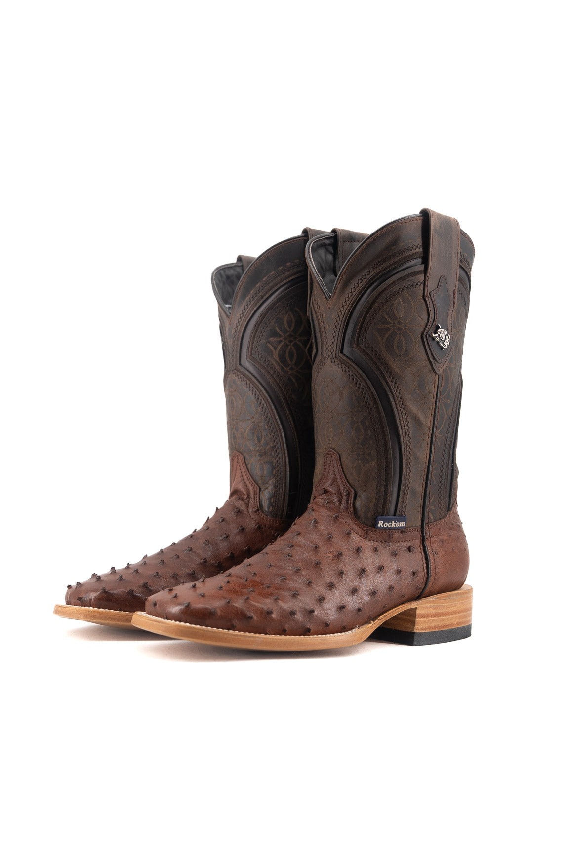 Walter Ostrich Exotic Square Toe Cowboy Boot