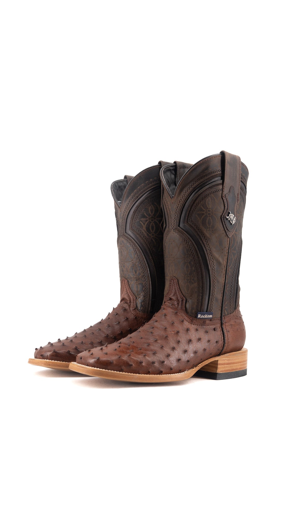 Walter Ostrich Exotic Square Toe Cowboy Boot
