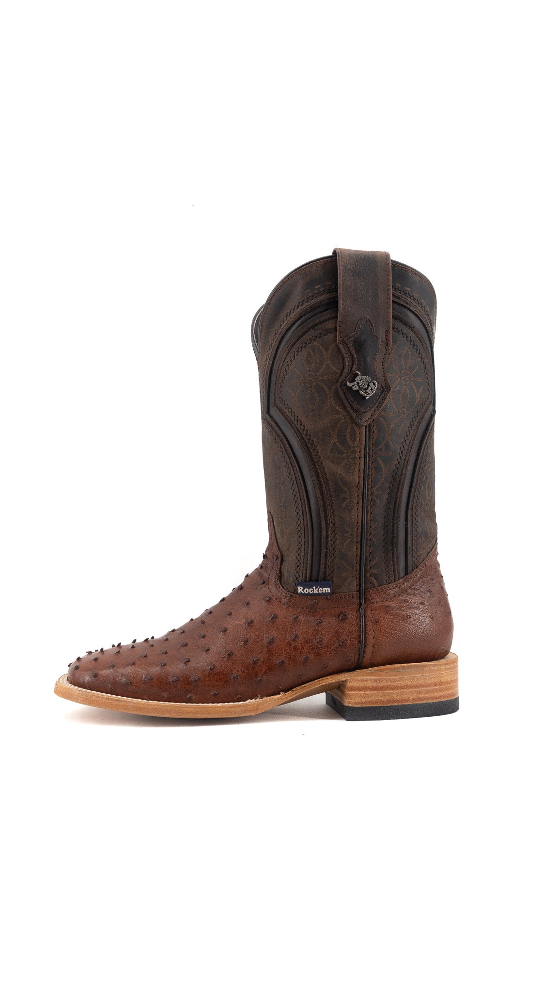 Walter Ostrich Exotic Square Toe Cowboy Boot