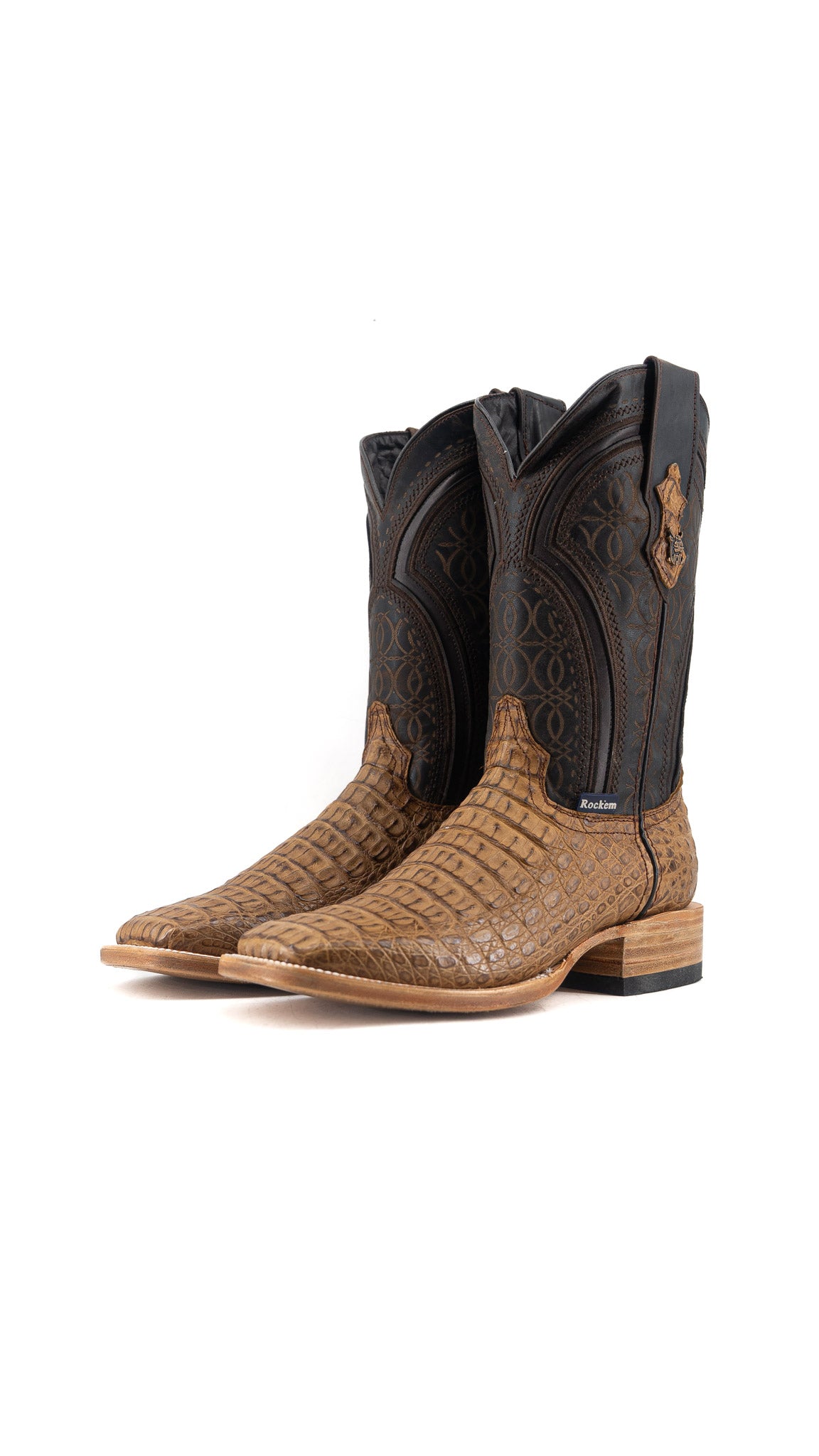 Walter Caiman Exotic Square Toe Cowboy Boot