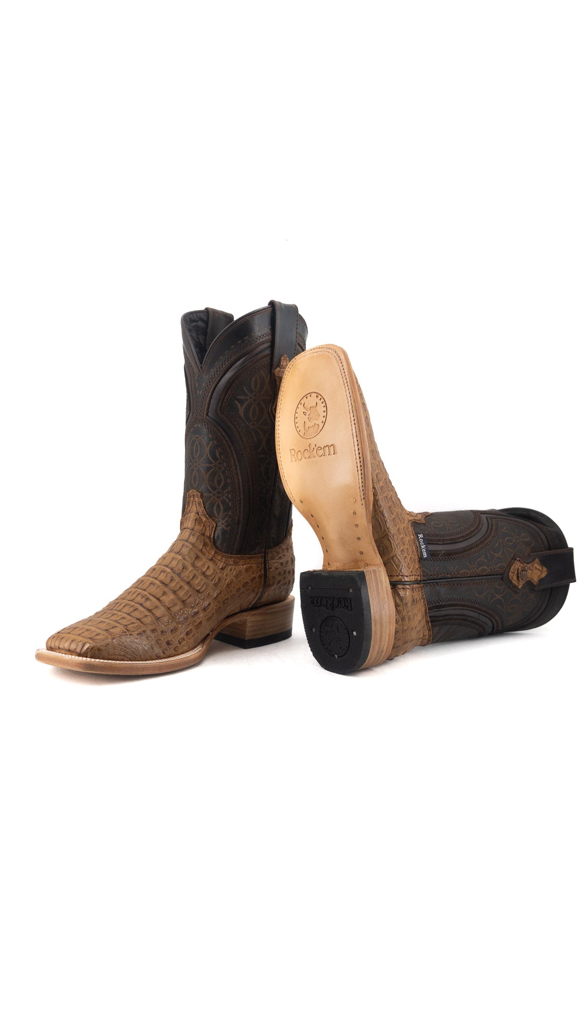 Walter Caiman Exotic Square Toe Cowboy Boot