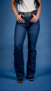 Mid Rise Western Boot Cut Jeans