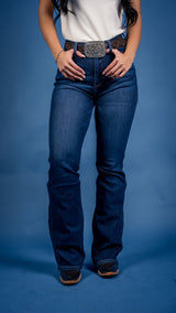 Mid Rise Western Boot Cut Jeans