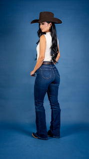 Mid Rise Western Boot Cut Jeans