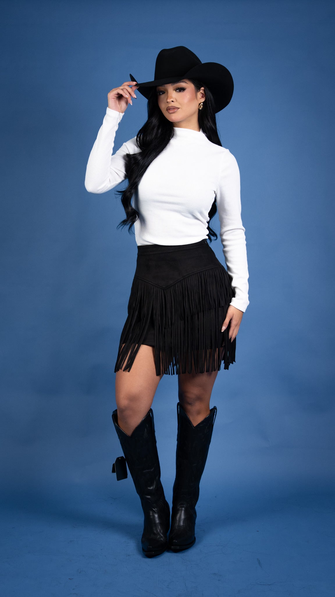 Tiered Fringe Mini Skirt