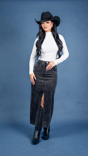 Piper Front Slit Corduroy Maxi Skirt