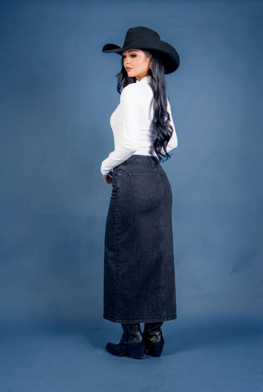 Piper Front Slit Corduroy Maxi Skirt
