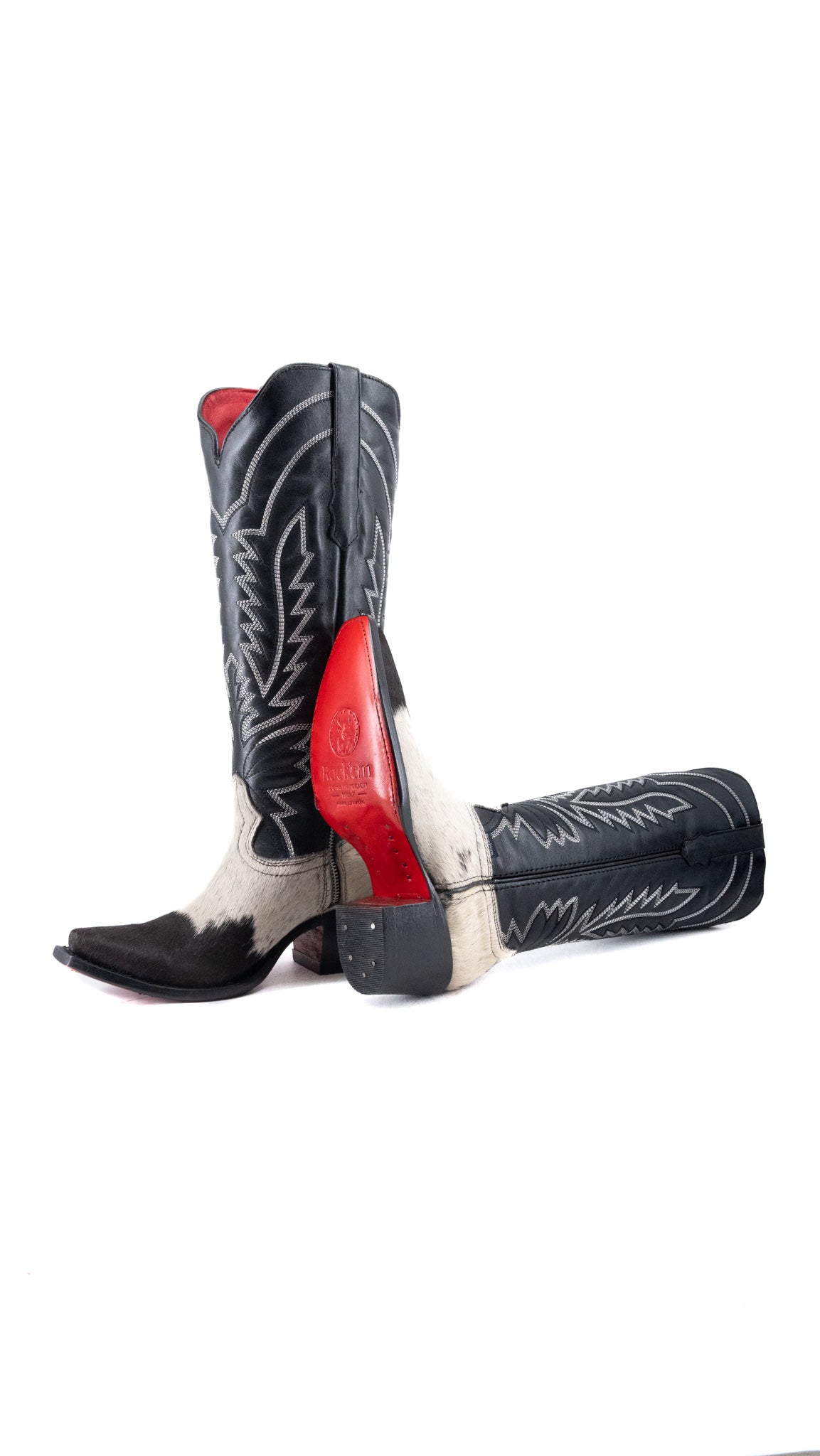 Bianca Tall Red Bottom Cowhide Snip Toe Cowgirl Boot Size 6 Box CW4