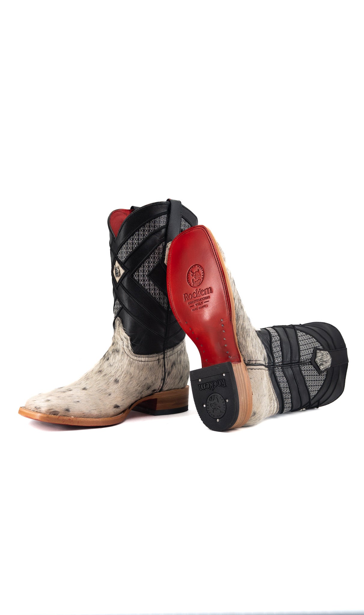 Prescott Cowhide Square Toe Cowboy Boot Size 8.5 Box QM27 FINAL SALE