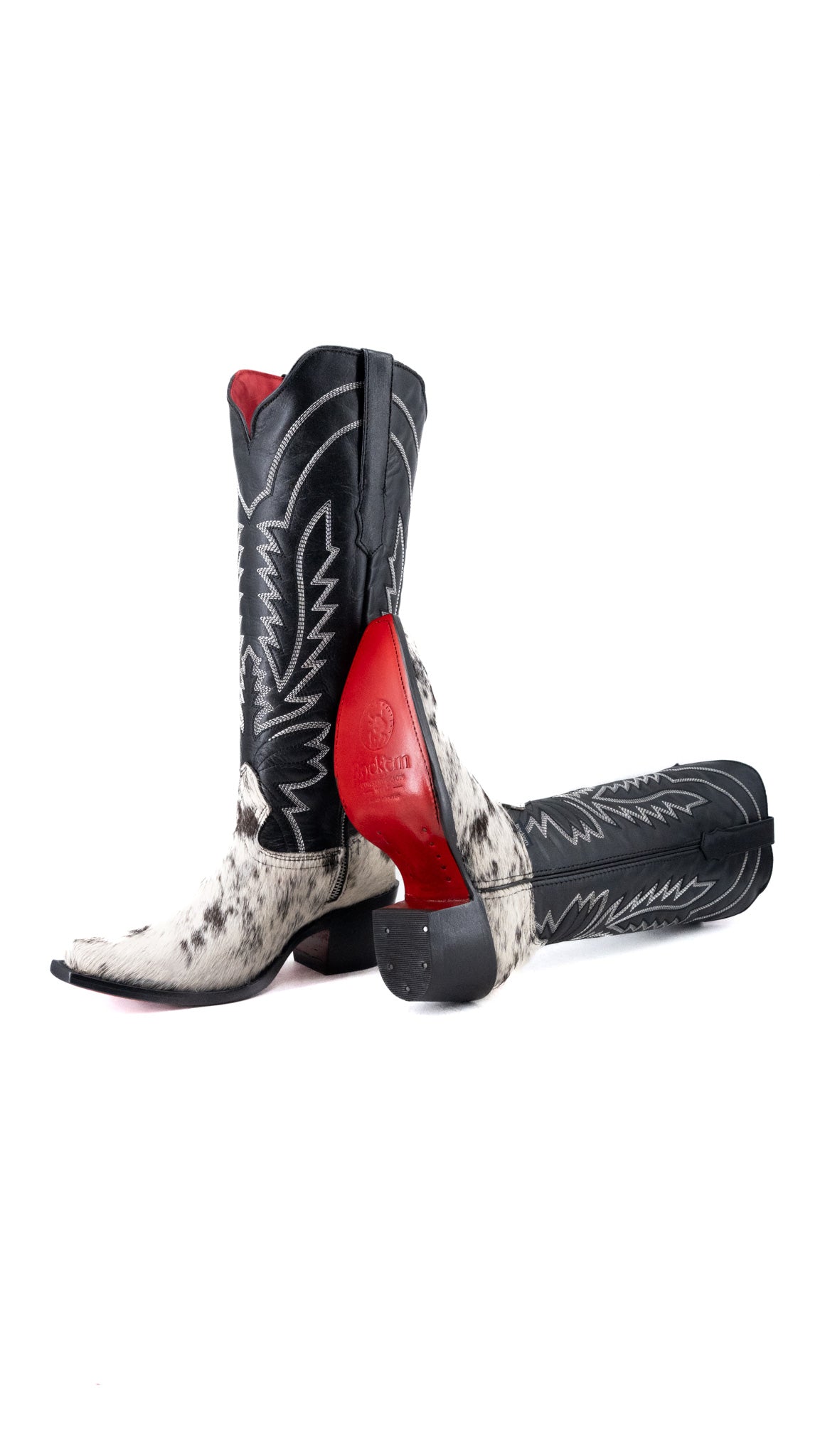 Bianca Tall Red Bottom Cowhide Snip Toe Cowgirl Boot Size 6 Box CW5