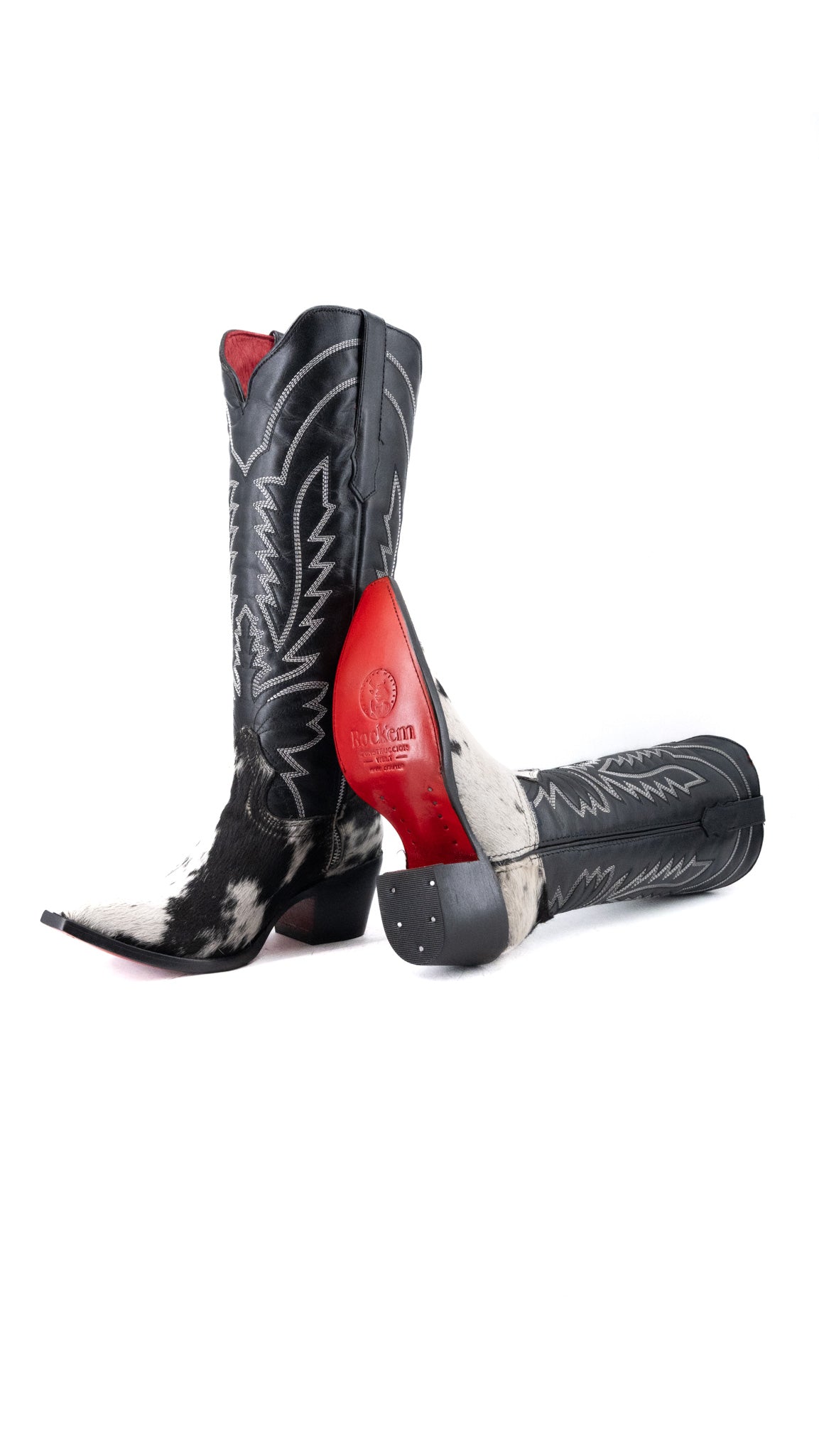 Bianca Tall Red Bottom Cowhide Snip Toe Cowgirl Boot Size 6.5 Box CW7