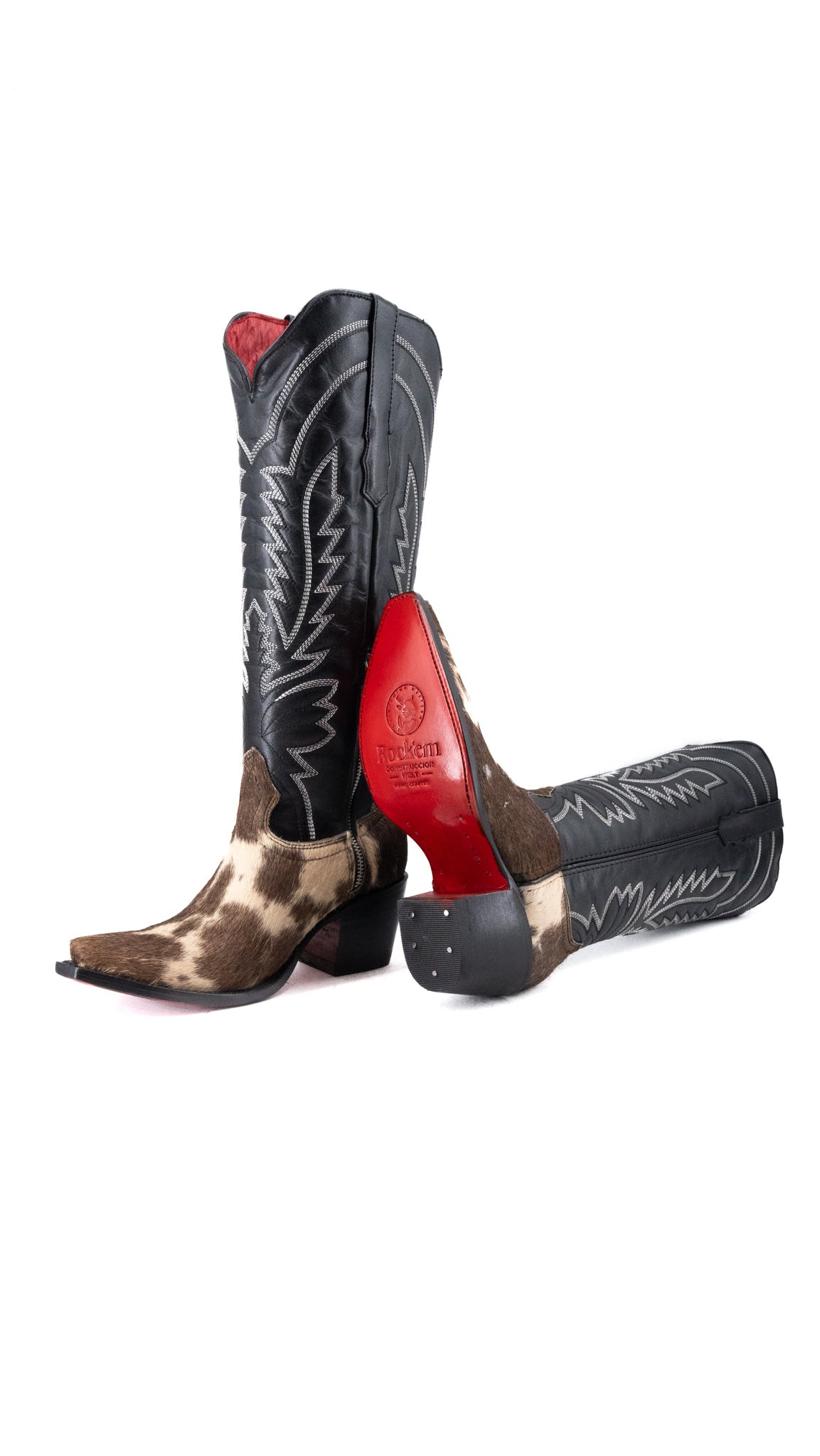 Bianca Tall Red Bottom Cowhide Snip Toe Cowgirl Boot Size 7 Box CW8