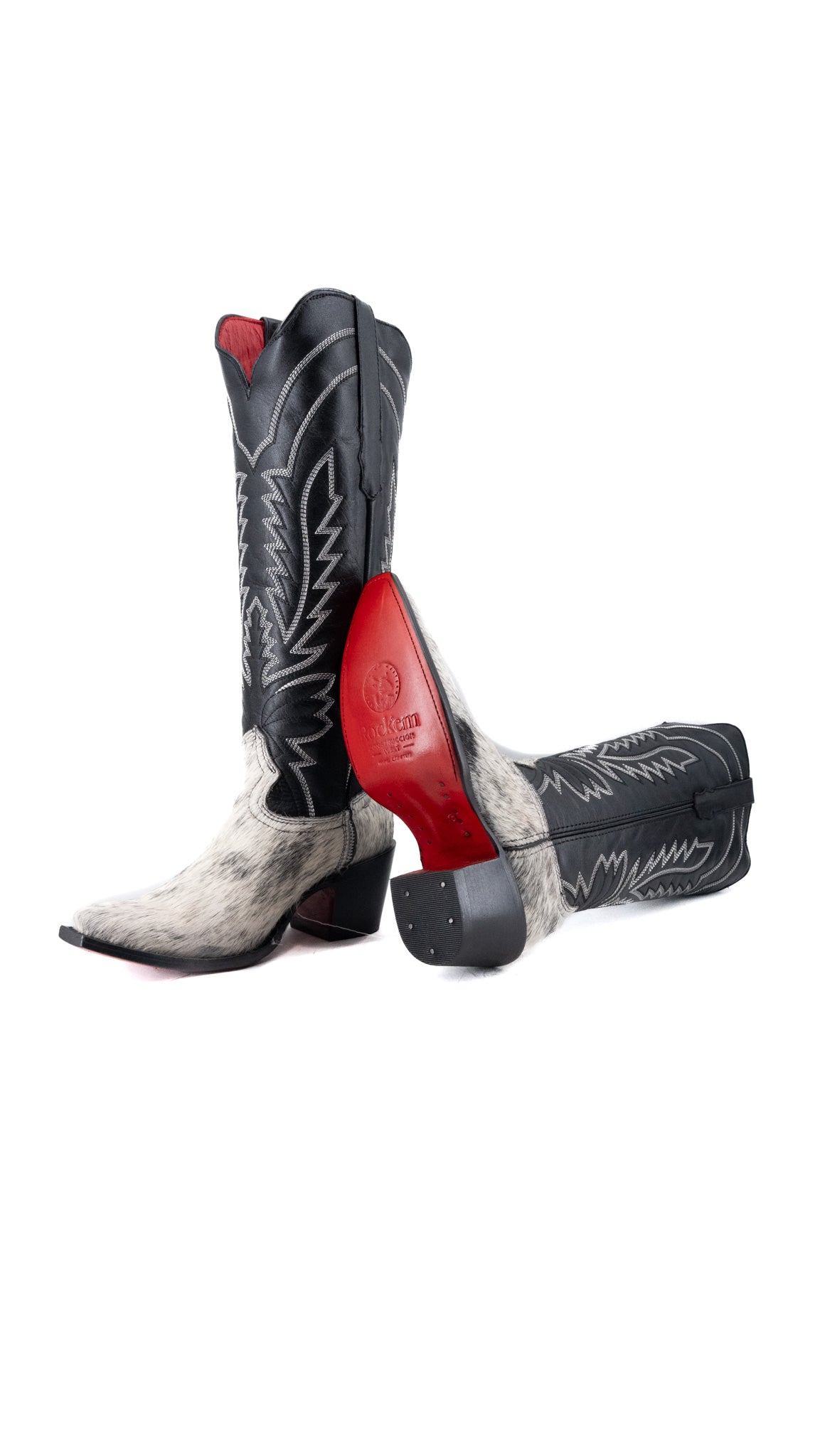 Bianca Tall Red Bottom Cowhide Snip Toe Cowgirl Boot Size 7 Box CW9