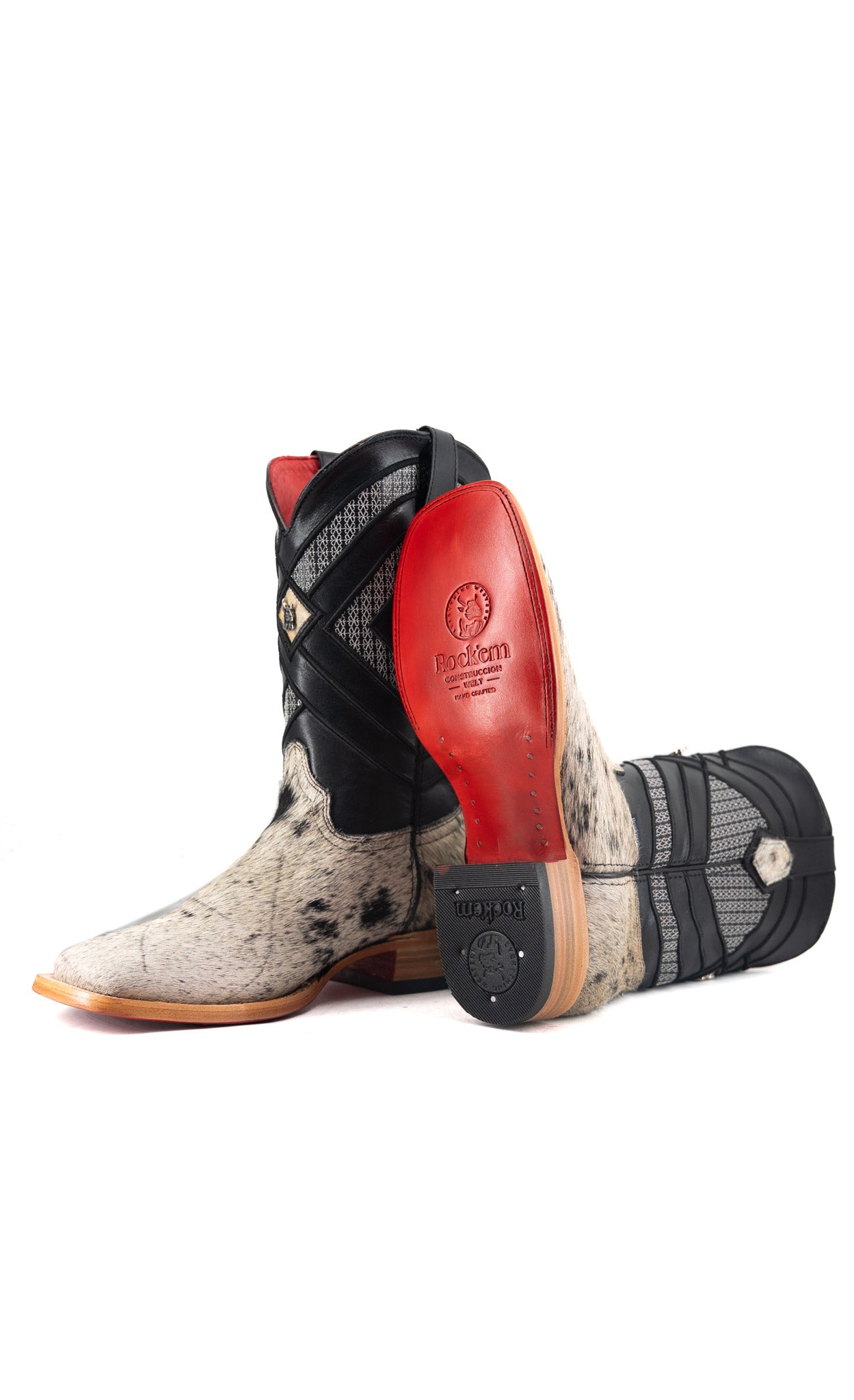 Prescott Cowhide Square Toe Cowboy Boot Size 9.5 Box QM37 FINAL SALE