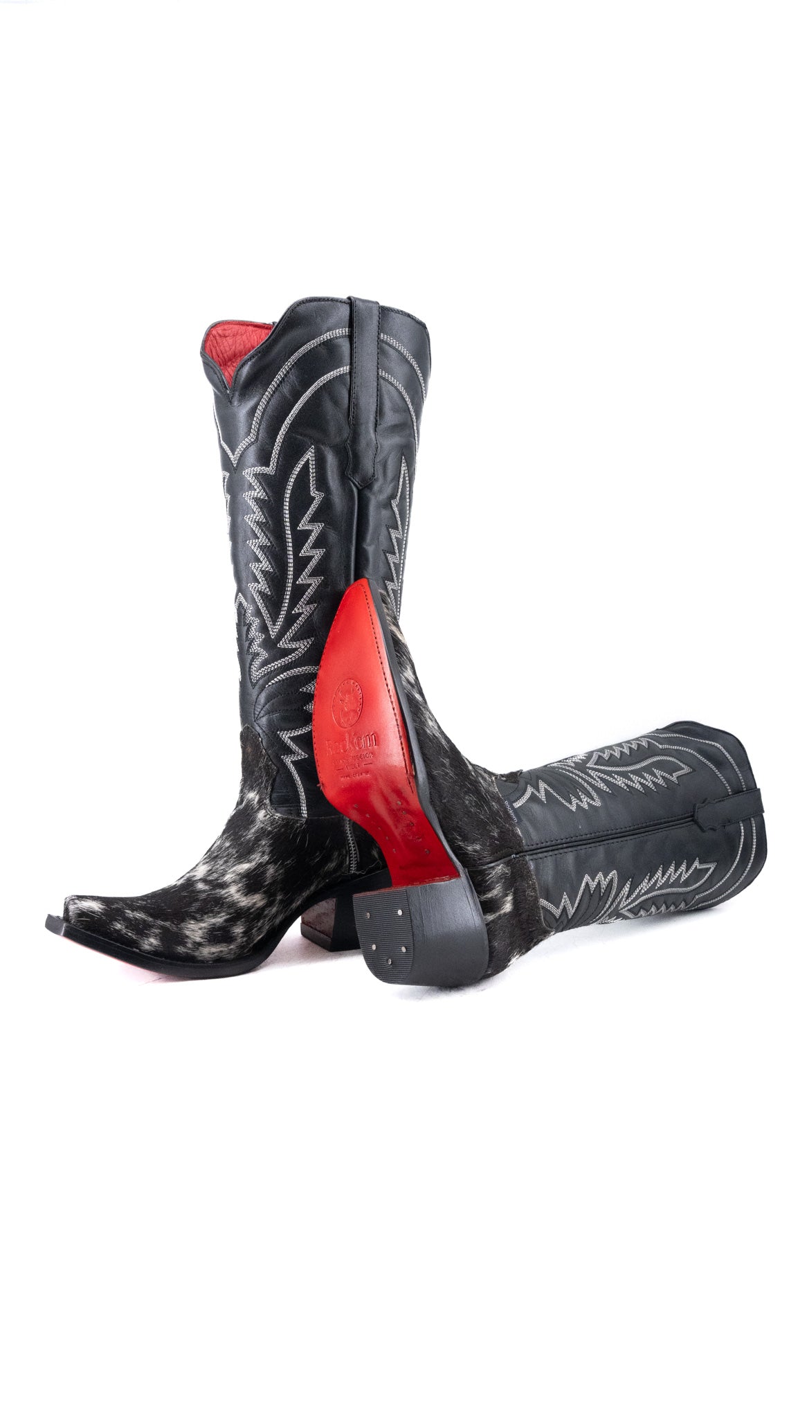 Bianca Tall Red Bottom Cowhide Snip Toe Cowgirl Boot Size 8 Box CW14