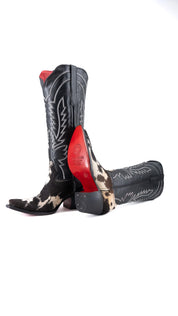 Bianca Tall Red Bottom Cowhide Snip Toe Cowgirl Boot Size 8.5 Box CW17