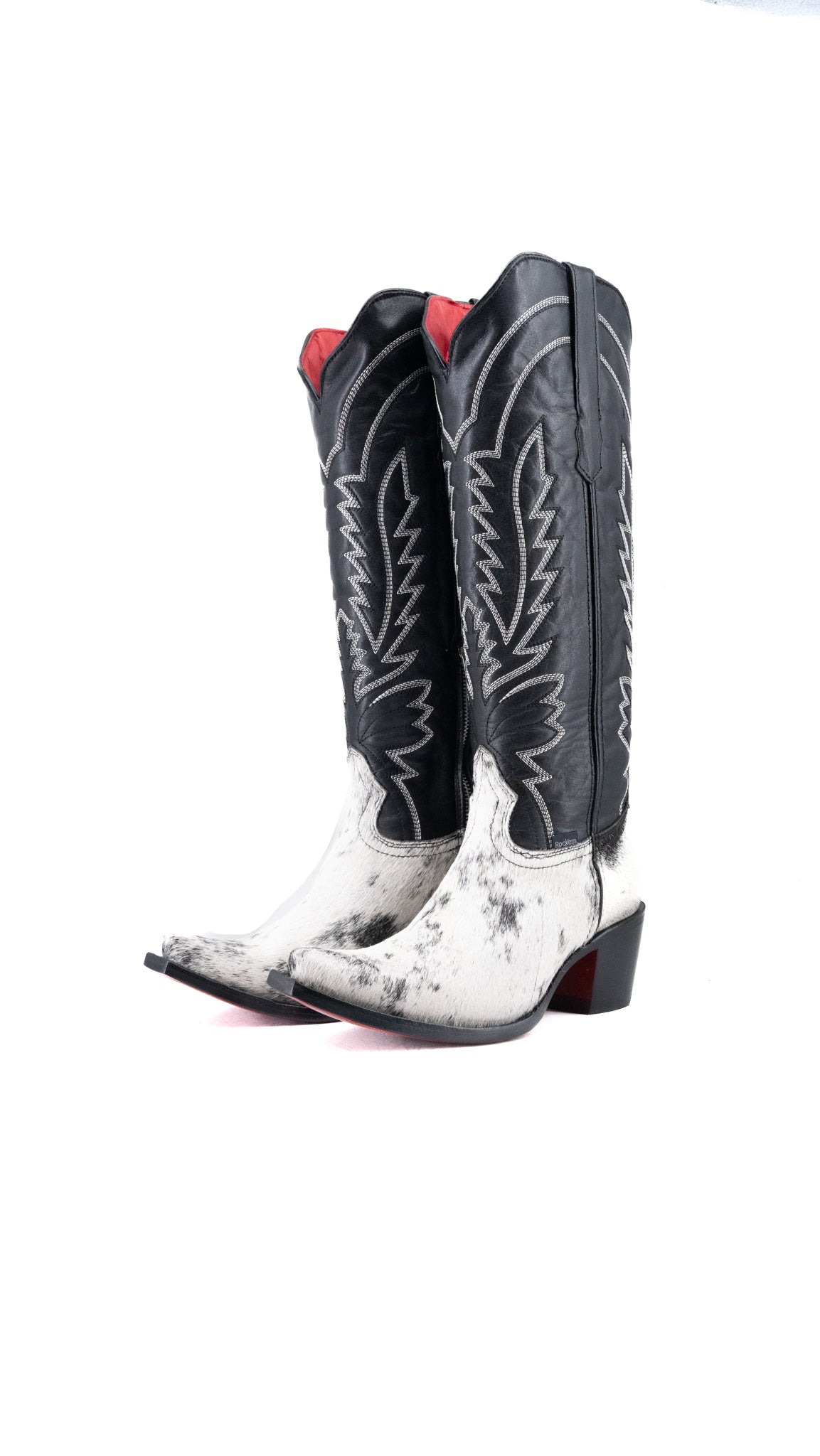 Bianca Tall Red Bottom Cowhide Snip Toe Cowgirl Boot Size 8.5 Box CW18