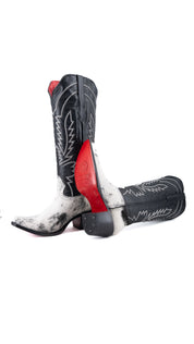 Bianca Tall Red Bottom Cowhide Snip Toe Cowgirl Boot Size 8.5 Box CW18