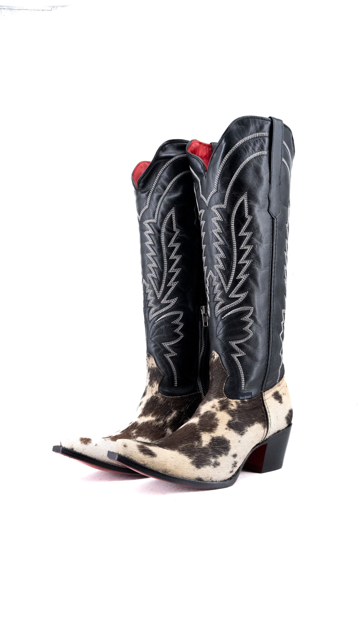 Bianca Tall Red Bottom Cowhide Snip Toe Cowgirl Boot Size 10 Box CW21