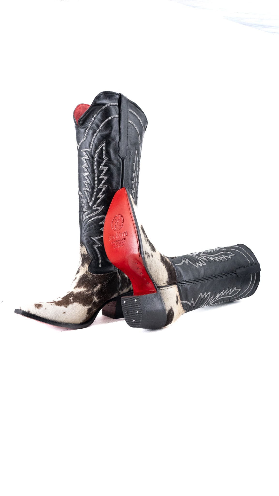Bianca Tall Red Bottom Cowhide Snip Toe Cowgirl Boot Size 10 Box CW21