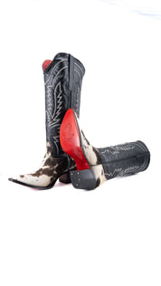 Bianca Tall Red Bottom Cowhide Snip Toe Cowgirl Boot Size 10 Box CW21
