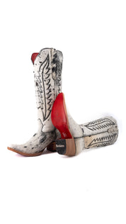 Charlotte Tall Red Bottom Cowhide Snip Toe Cowgirl Boot Size 8.5 Box CW25