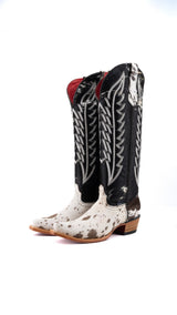 Charlotte Tall Red Bottom Cowhide Snip Toe Cowgirl Boot Size 8.5 Box CW26