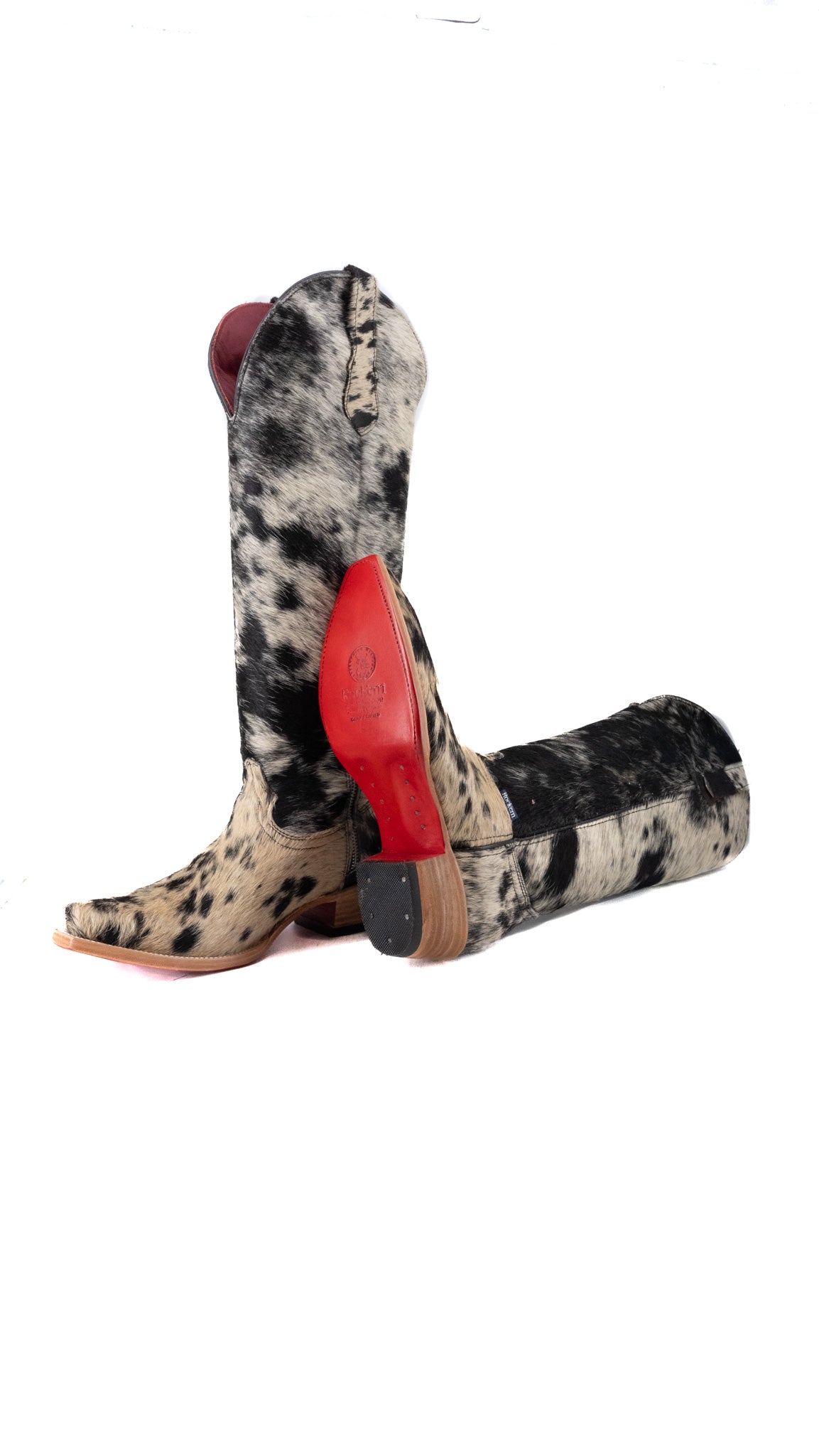 Charlotte Tall Red Bottom Cowhide Snip Toe Cowgirl Boot Size 9.5 Box CW32
