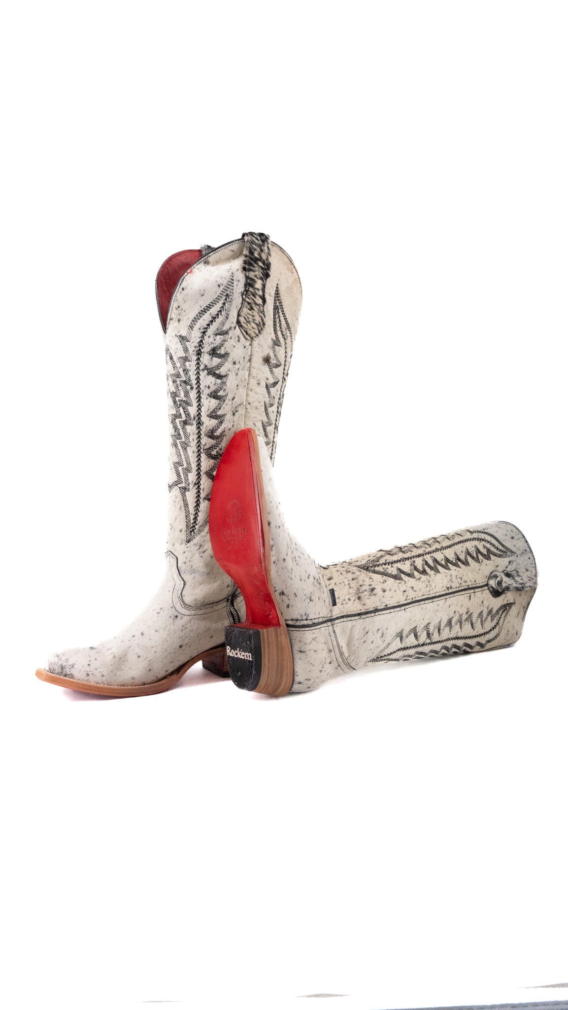 Charlotte Tall Red Bottom Cowhide Snip Toe Cowgirl Boot  Size 9.5 Box CW33