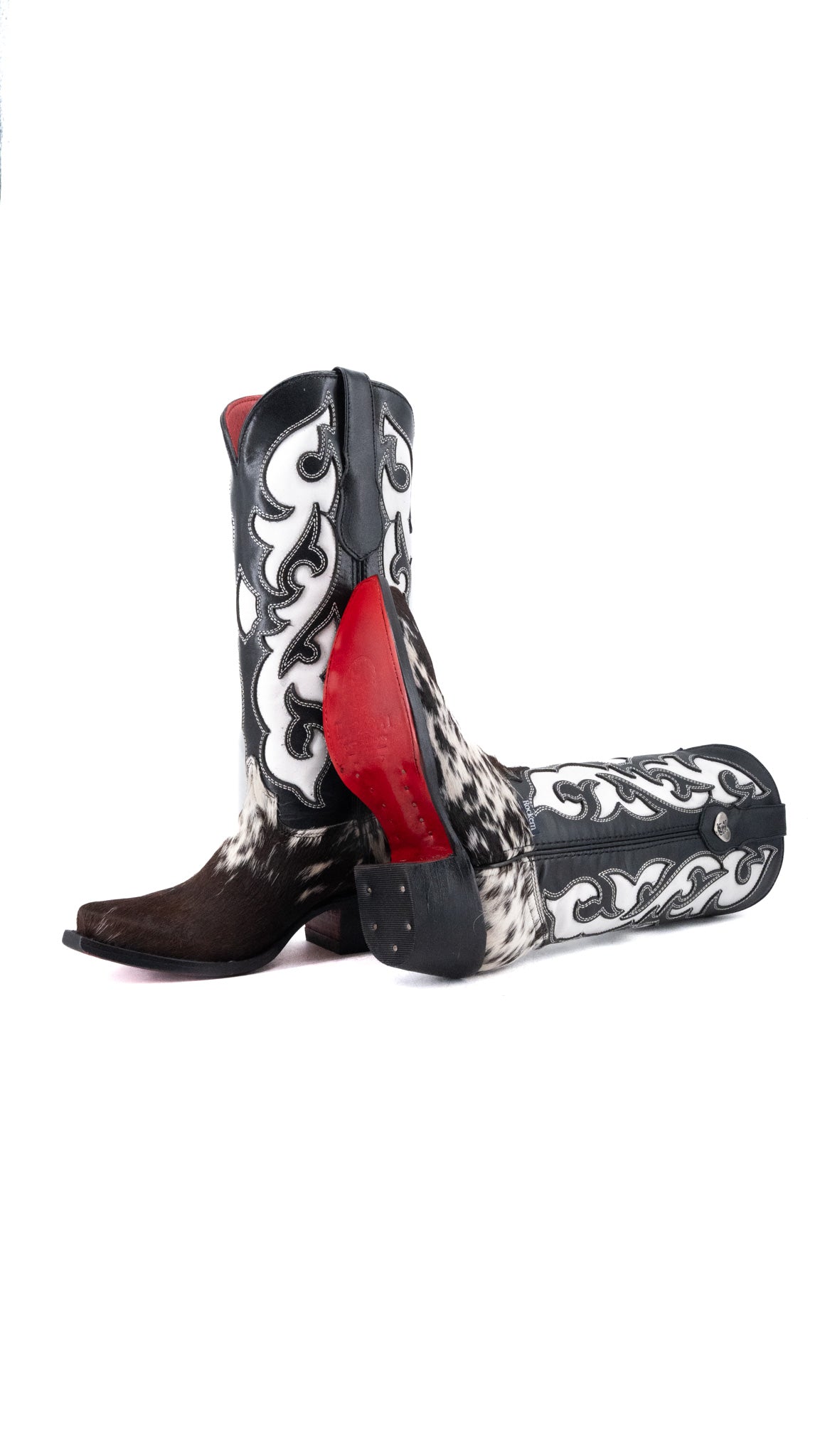 Emely Midi Cowhide Red Bottom Snip Toe Cowgirl Boot Size 5 Box CW34