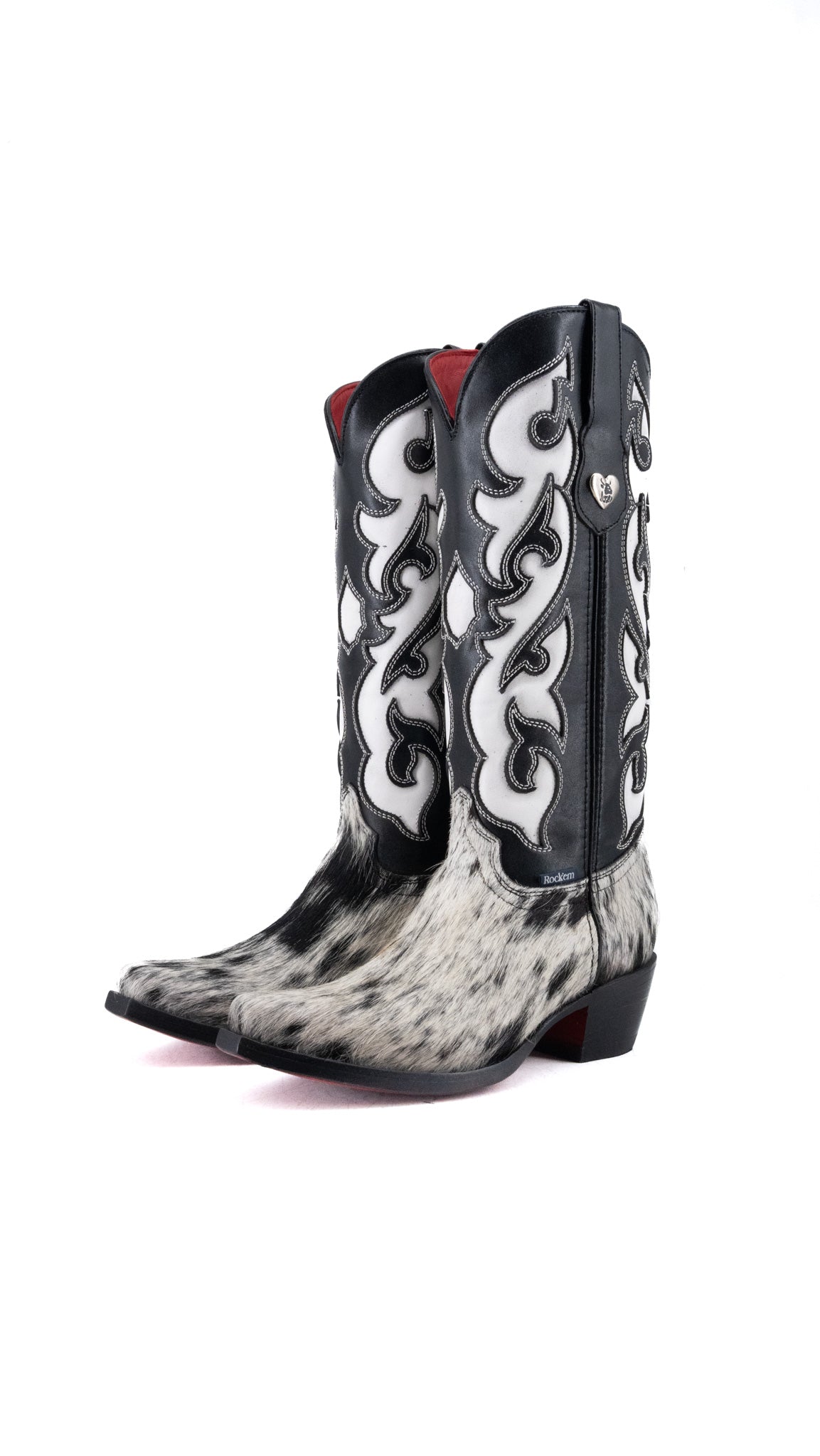 Emely Midi Cowhide Red Bottom Snip Toe Cowgirl Boot Size 6.5 Box CW35