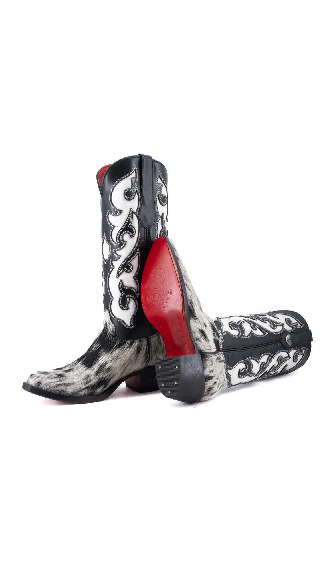 Emely Midi Cowhide Red Bottom Snip Toe Cowgirl Boot Size 6.5 Box CW35