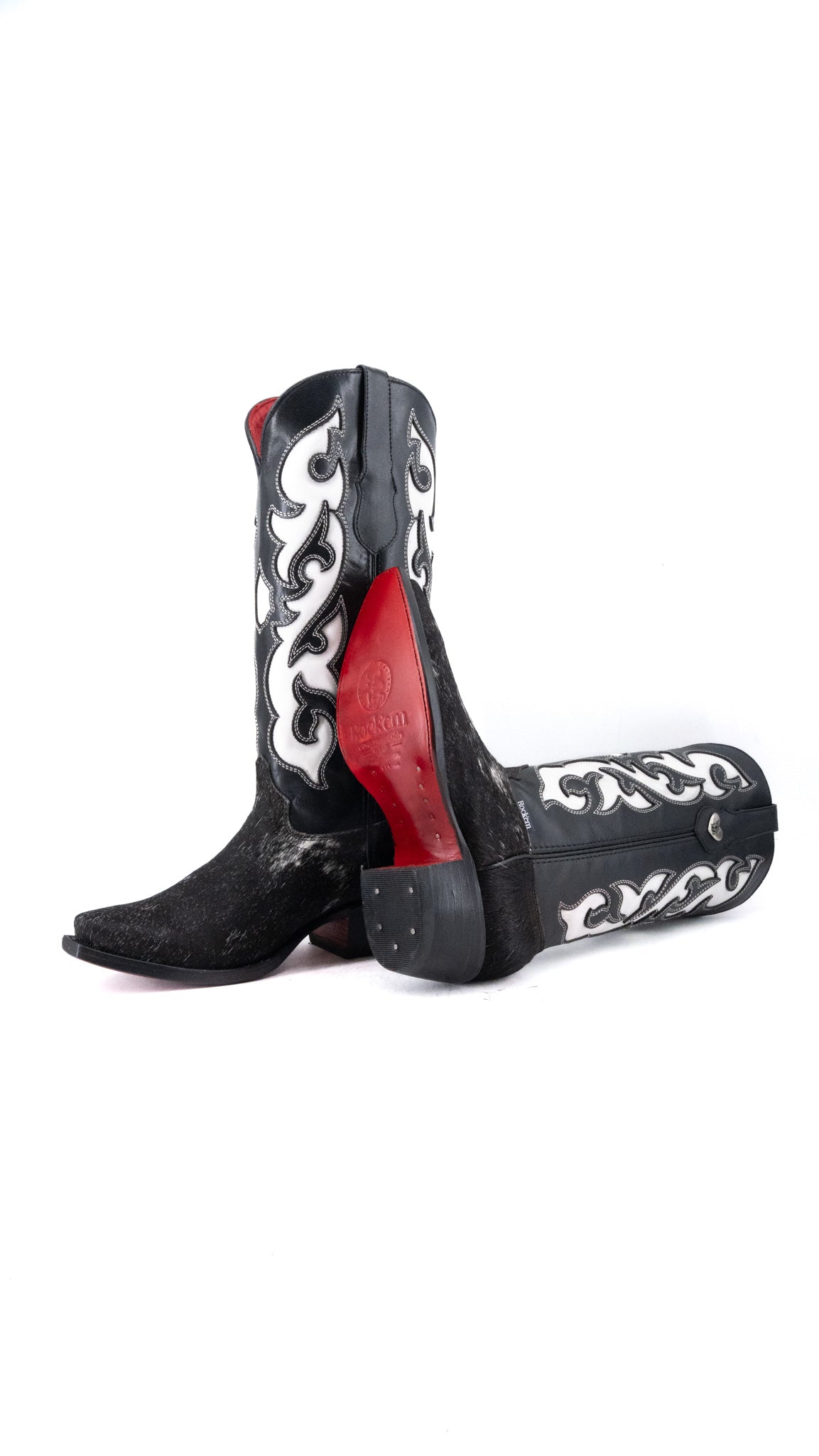 Emely Midi Cowhide Red Bottom Snip Toe Cowgirl Boot Size 8 Box CW36