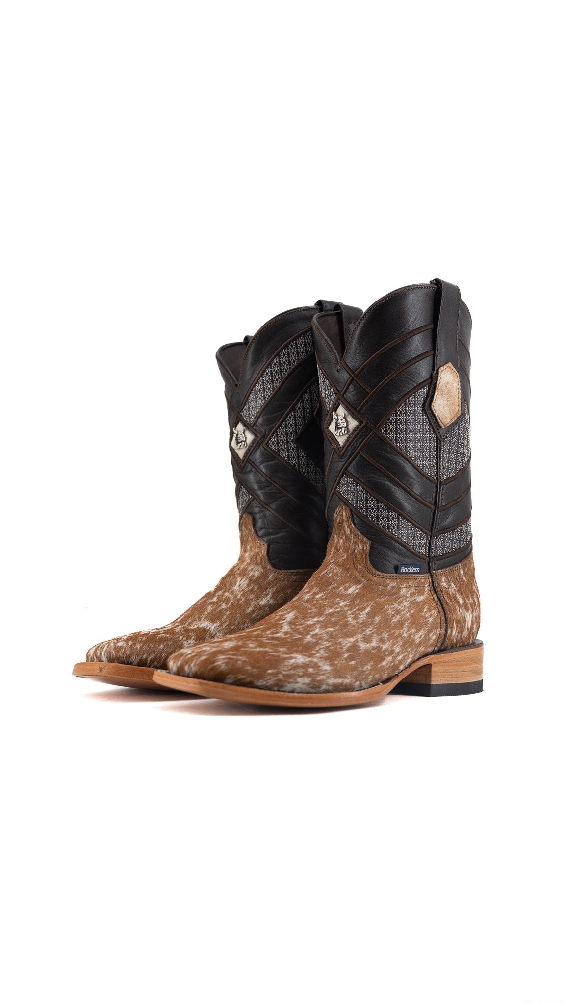 Prescott Cowhide Square Toe Cowboy Boot Size 7 Box QM65 FINAL SALE