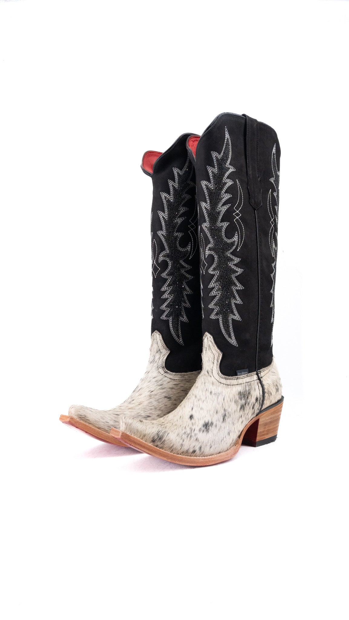 Marisol Tall Cowhide Red Bottom Snip Toe Cowgirl Boot Size 9 Box CW39