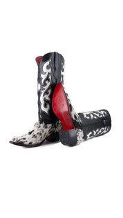 Emely Midi Cowhide Red Bottom Snip Toe Cowgirl Boot  Size 10 Box CW40