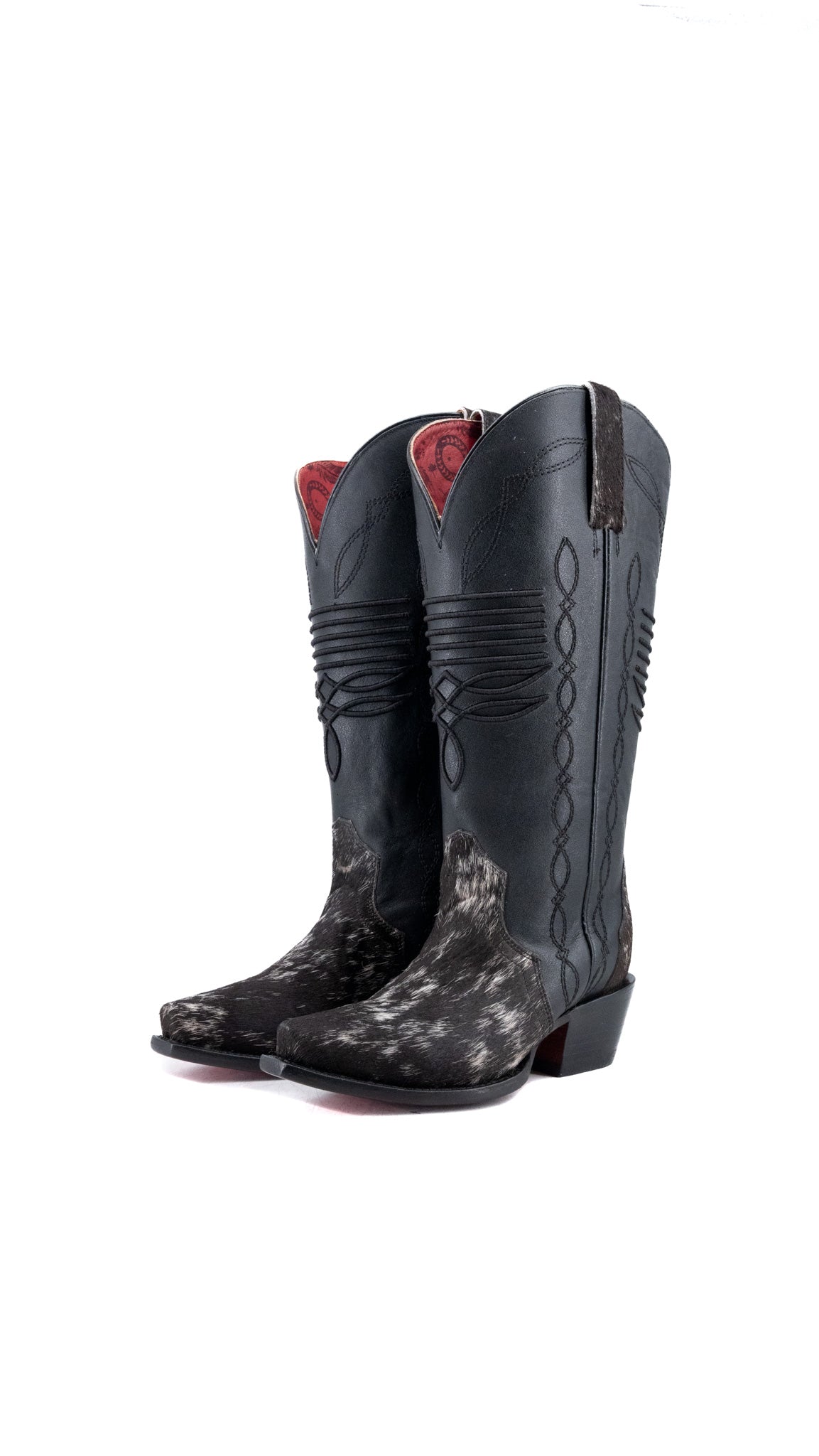 Dalia Midi Cowhide Red Bottom Wide Calf Snip Toe Cowgirl Boot Size 5 Box CW42