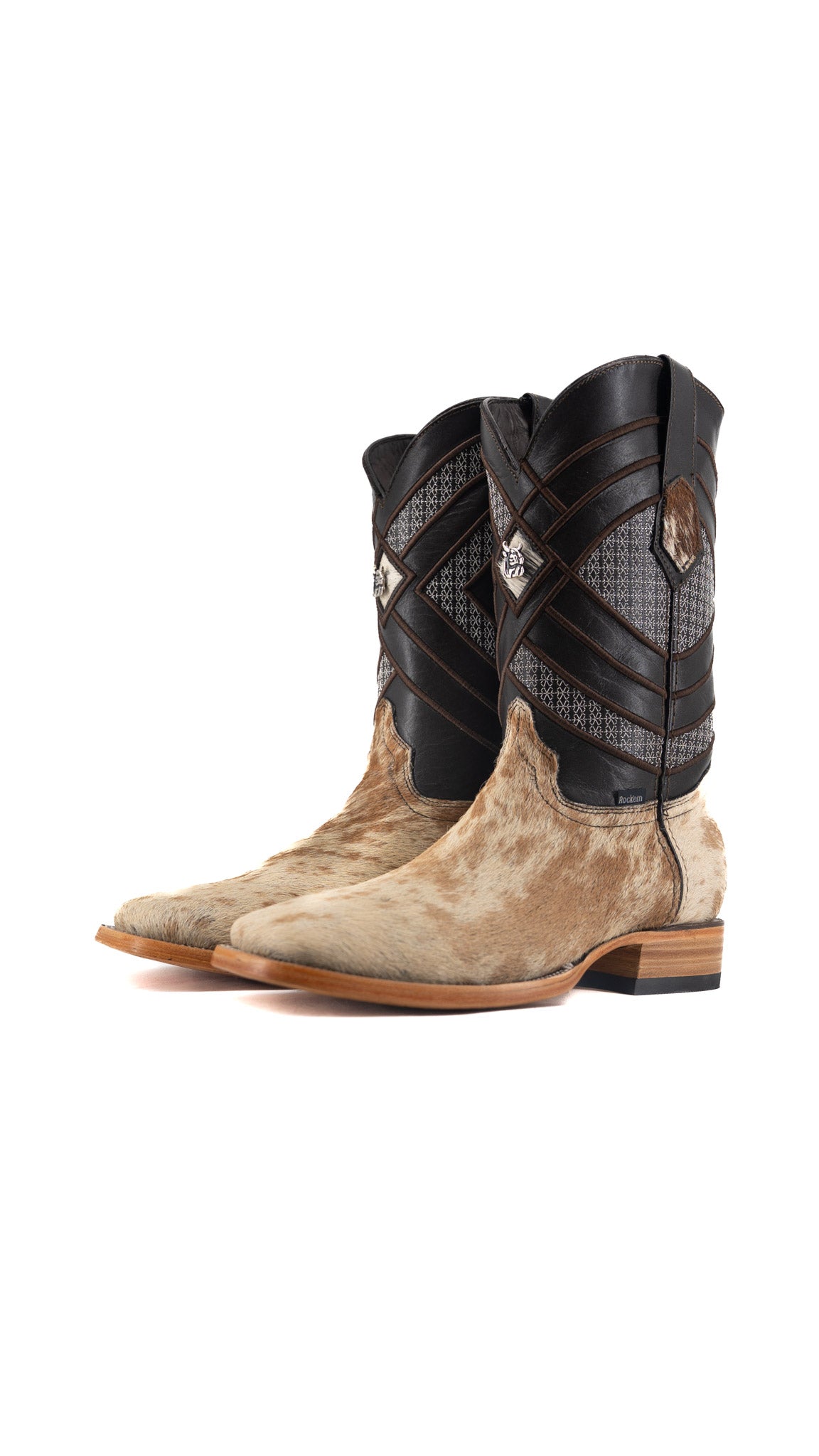 Prescott Cowhide Square Toe Cowboy Boot Size 8 Box QM72 FINAL SALE