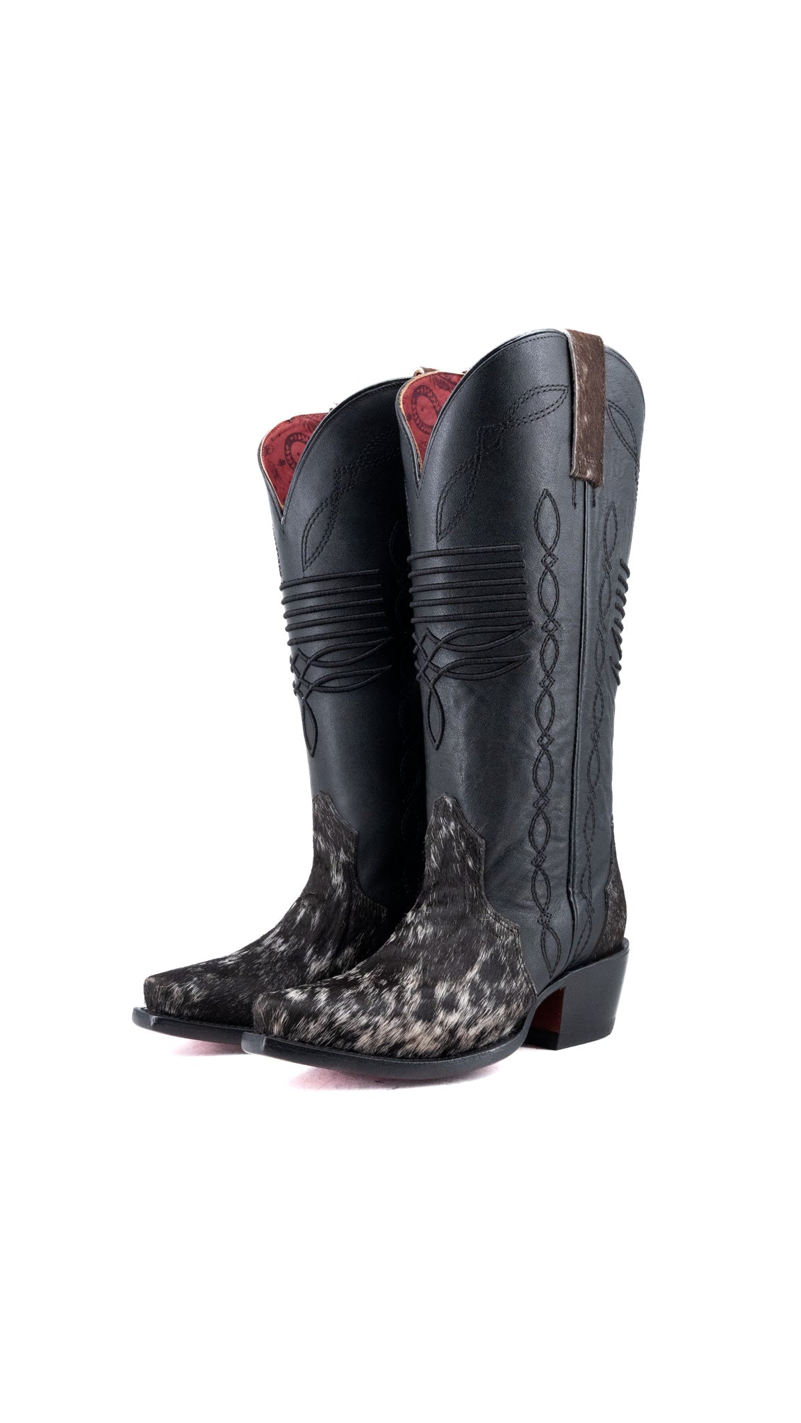 Dalia Midi Cowhide Red Bottom Wide Calf Snip Toe Cowgirl Boot Size 5 Box CW43