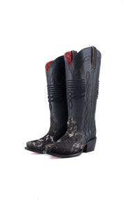 Dalia Midi Cowhide Red Bottom Wide Calf Snip Toe Cowgirl Boot Size 5.5 Box CW44